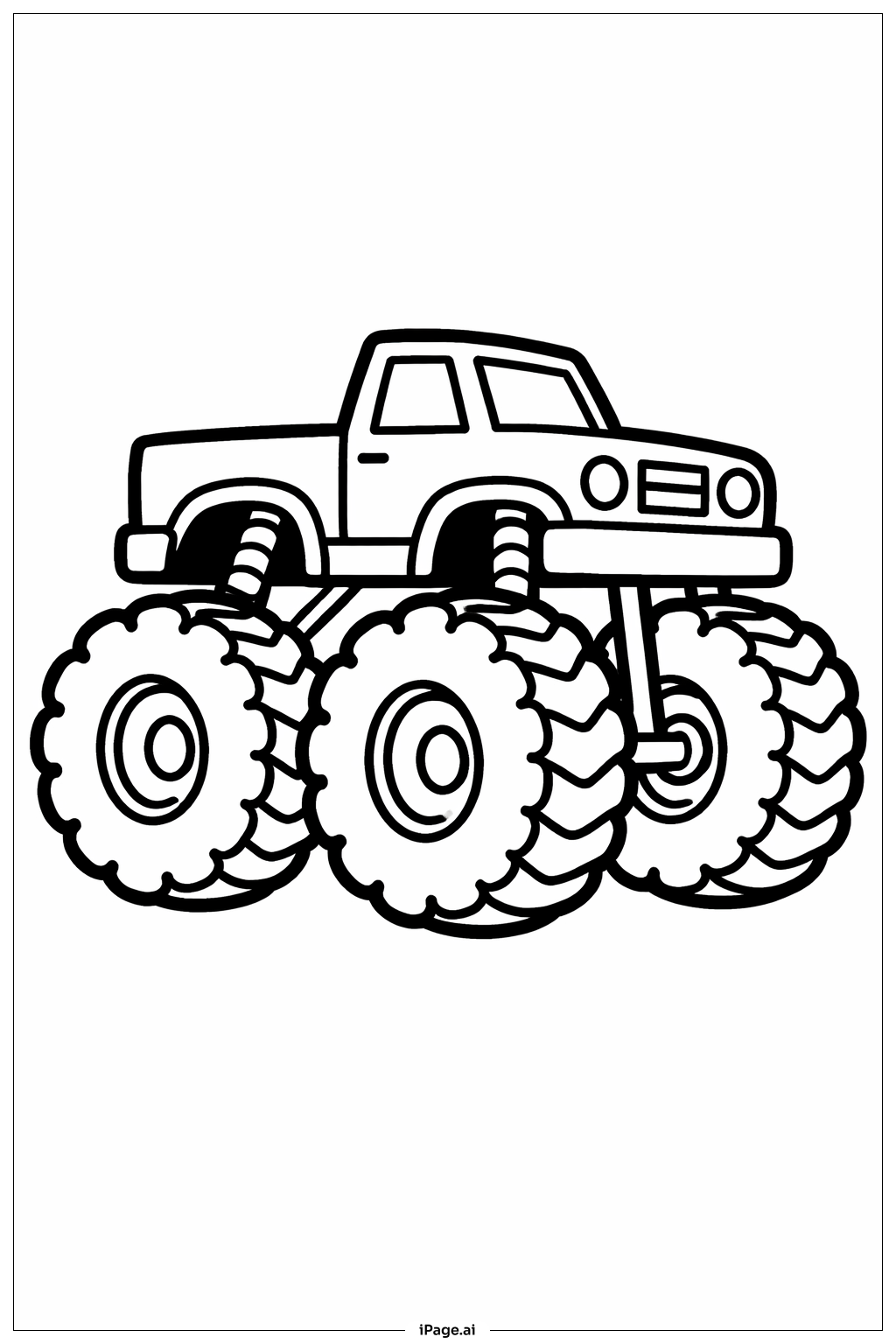 平原上的怪兽卡车填色页