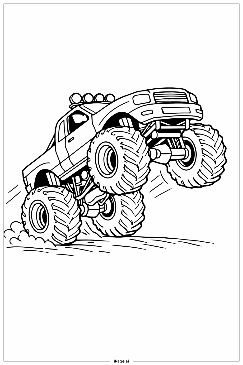 玩特技的怪兽卡车填色页
