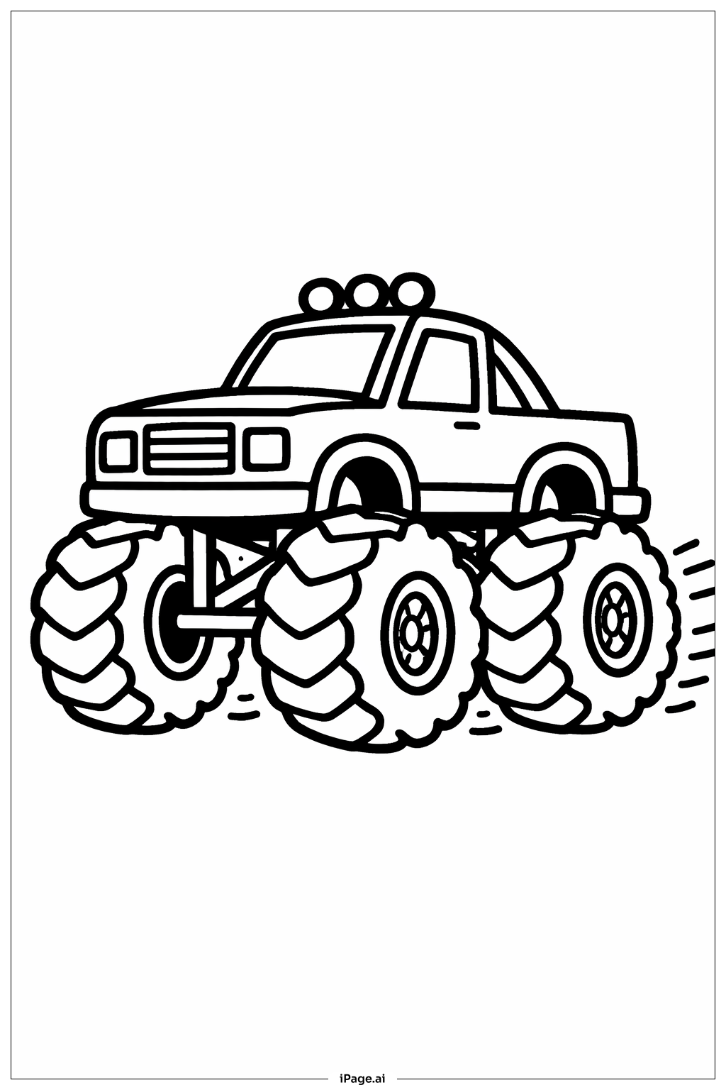 怪兽卡车小径填色页