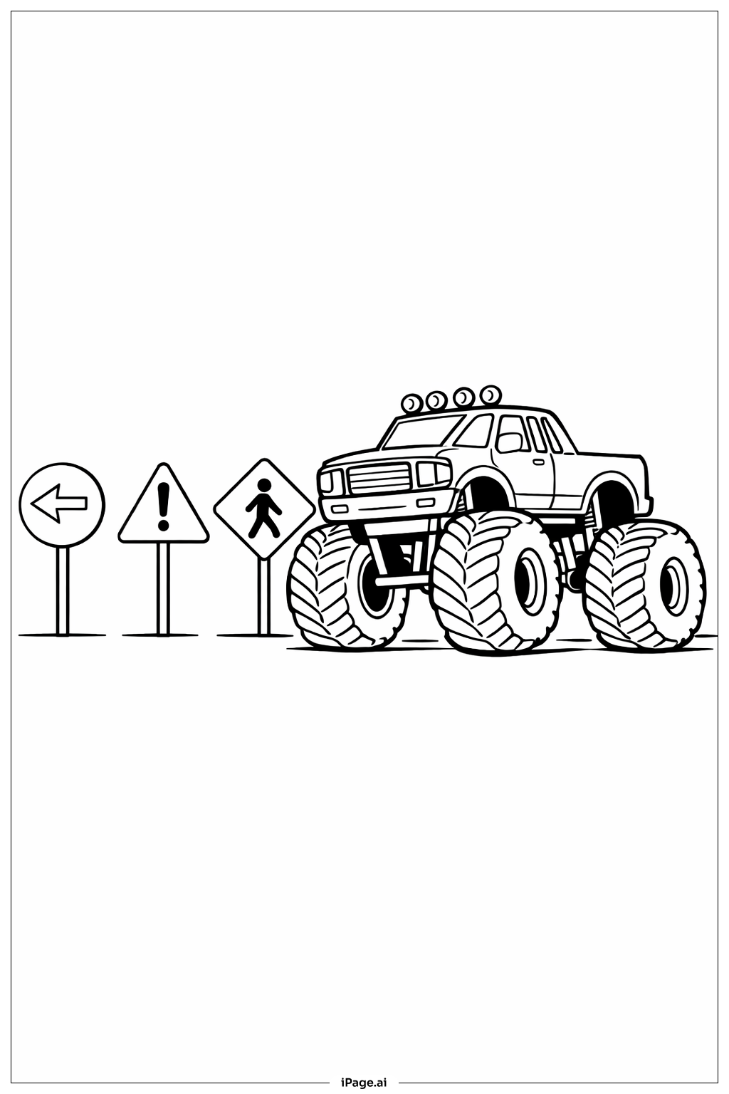 带路标的怪兽卡车