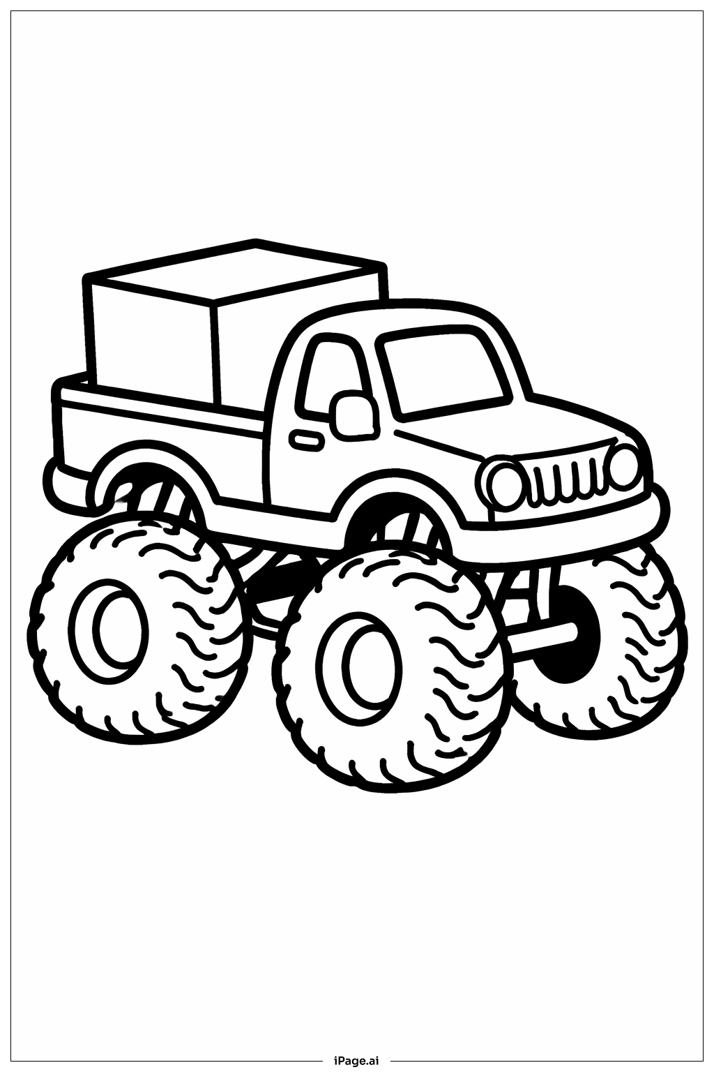 简易货运怪兽卡车填色页