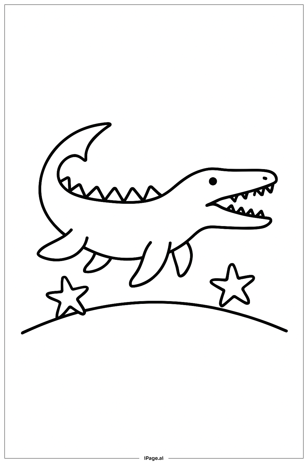  모사사우루스와 불가사리 색칠공부 페이지 