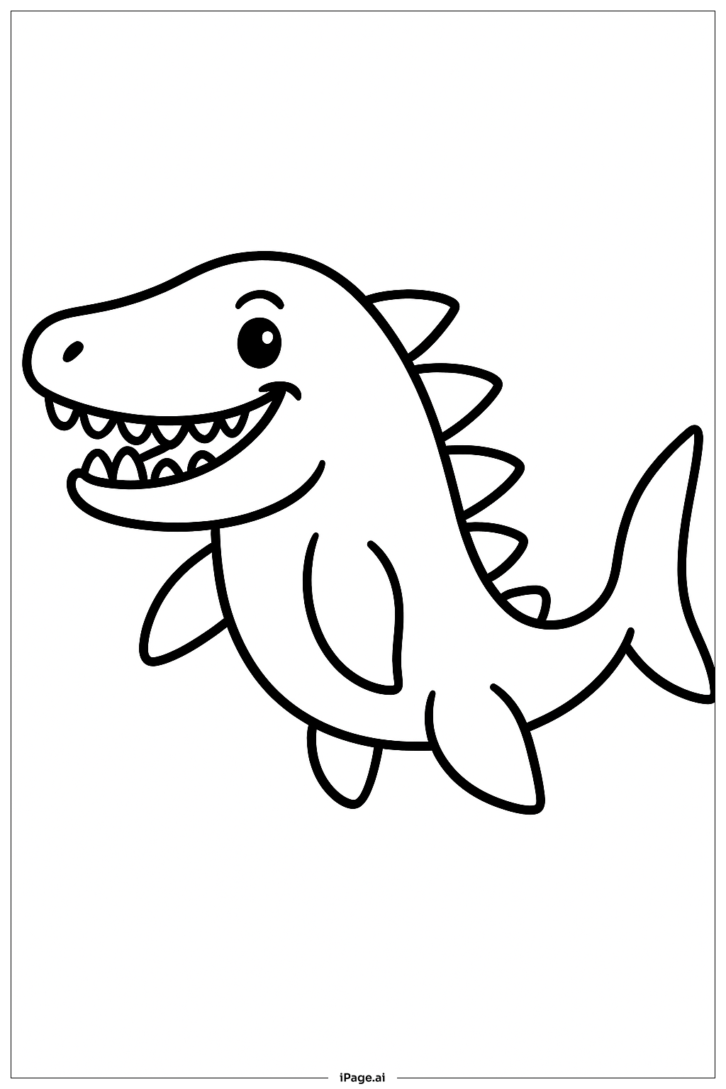  모사사우루스 큰 미소 색칠공부 페이지 