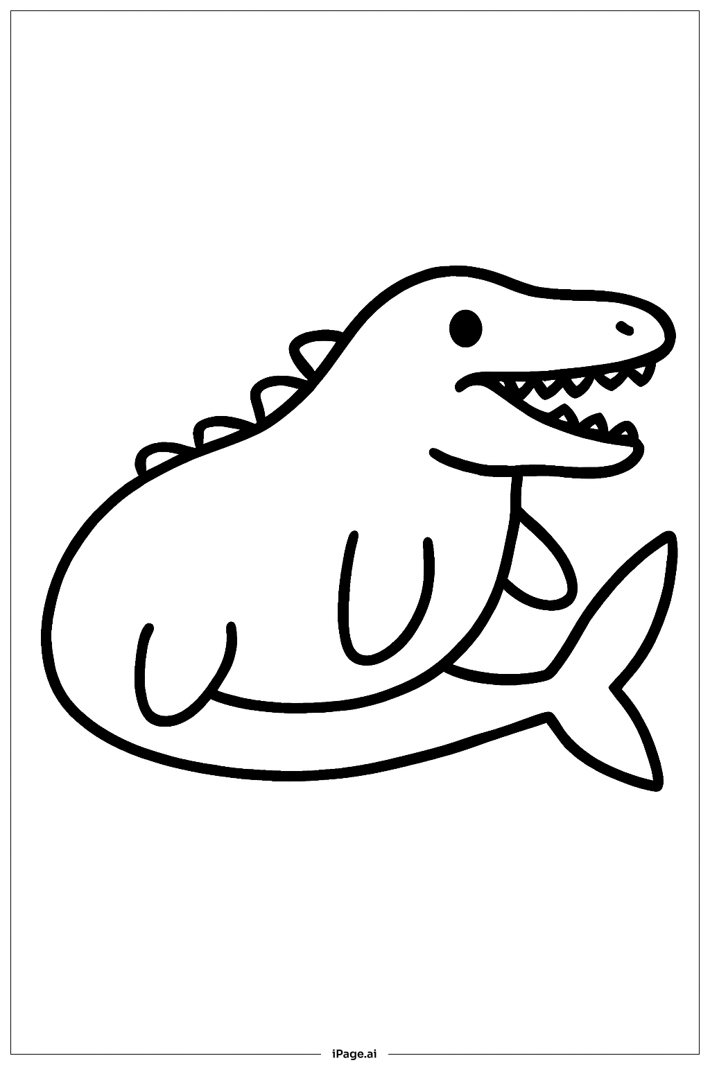  모사사우루스 통통한 몸 색칠공부 페이지 