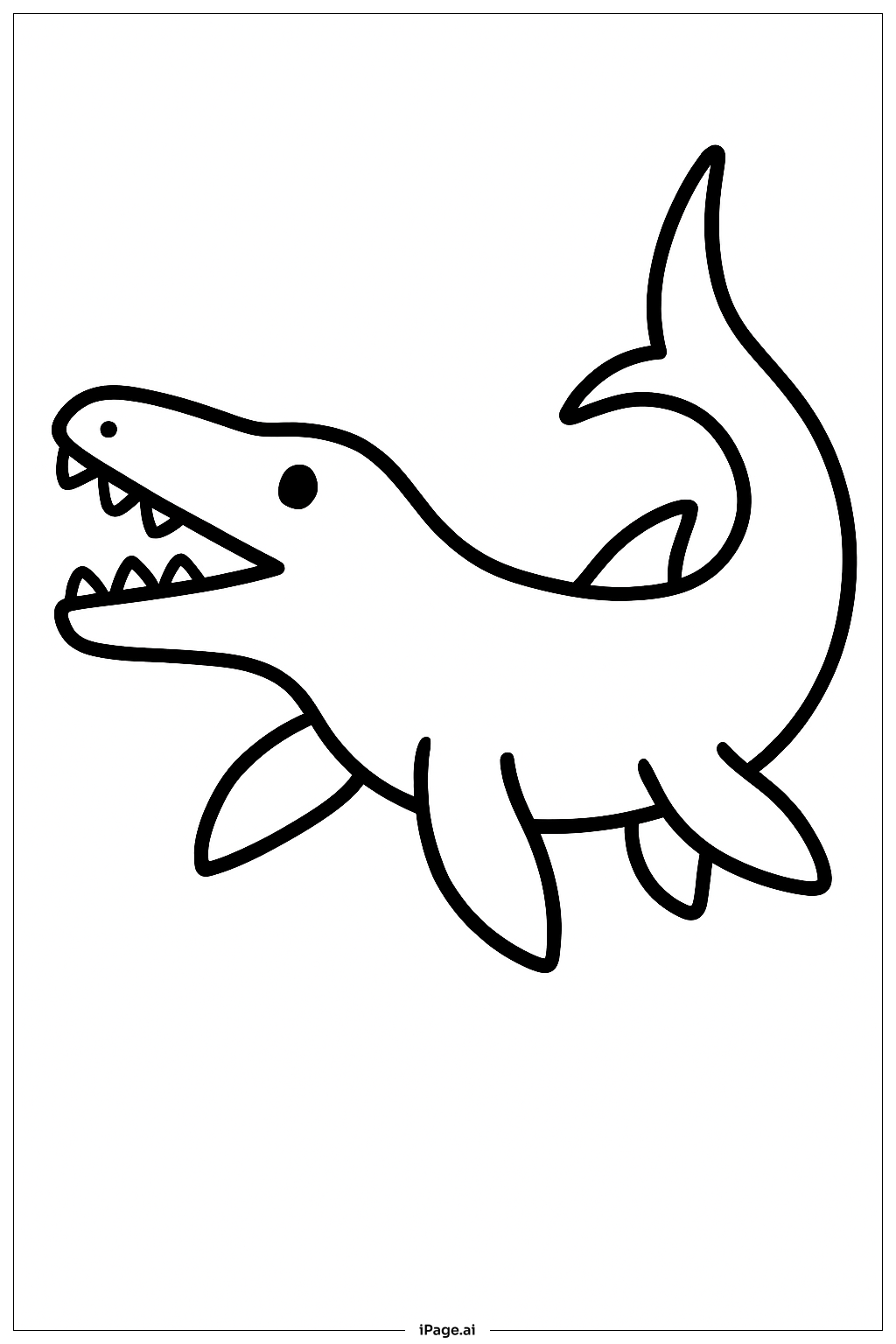  모사사우루스 쉬운 윤곽 색칠공부 페이지 