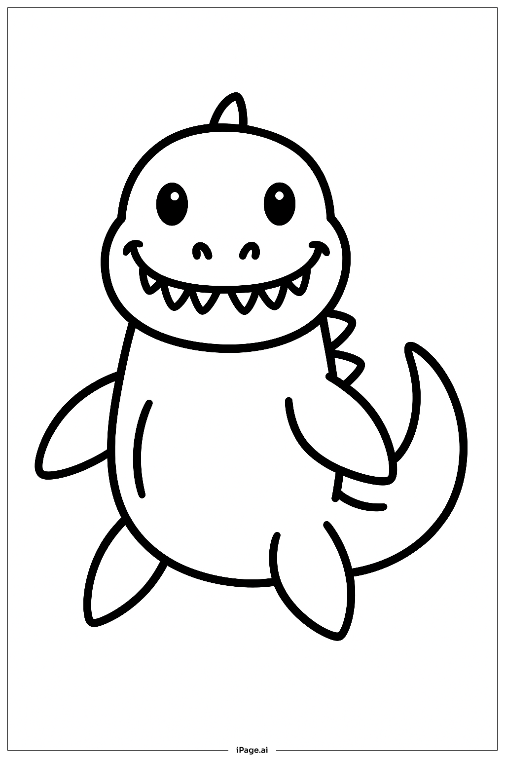  모사사우루스 정면도 색칠공부 페이지 