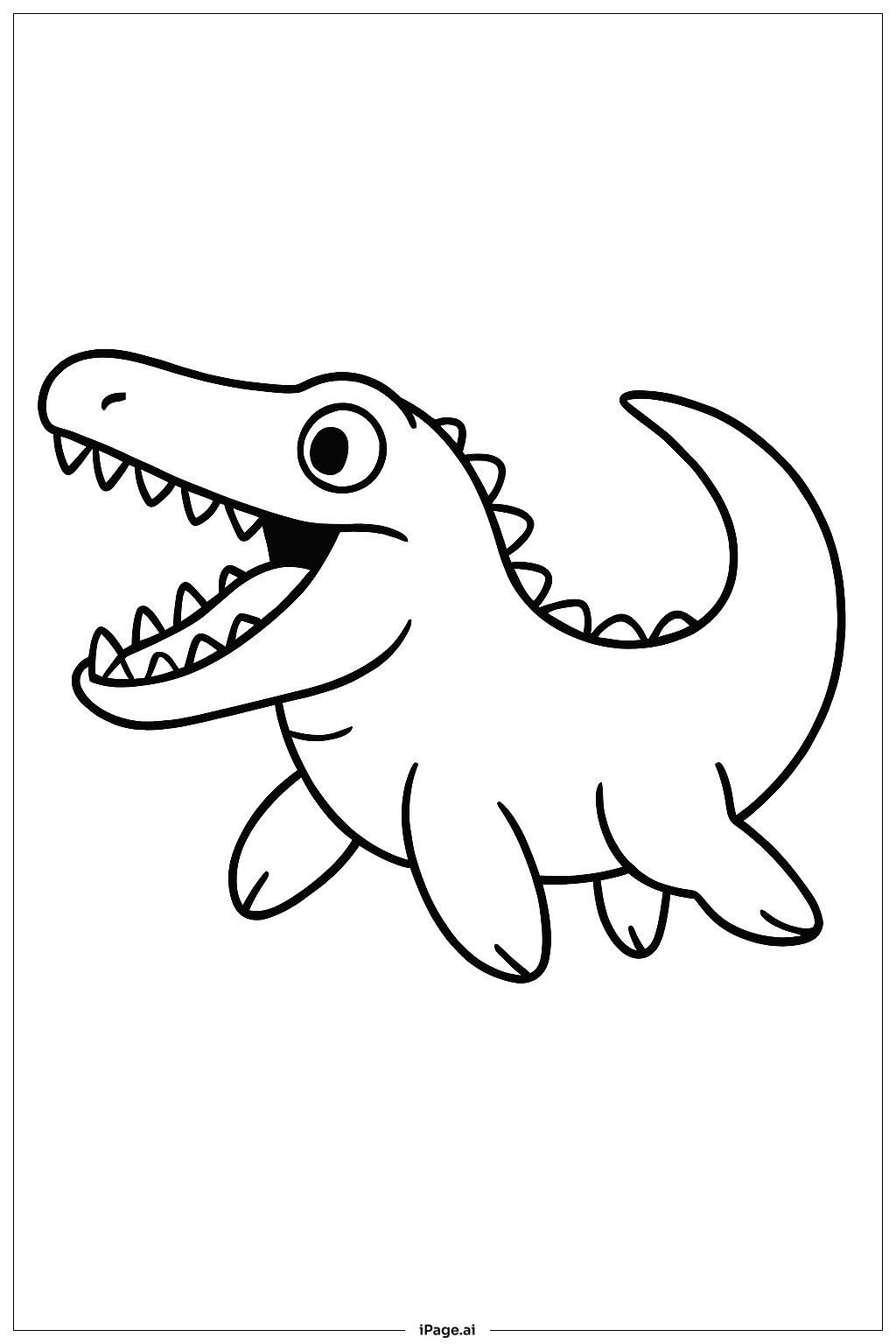  모사사우루스 입 벌린 모습 색칠공부 페이지 