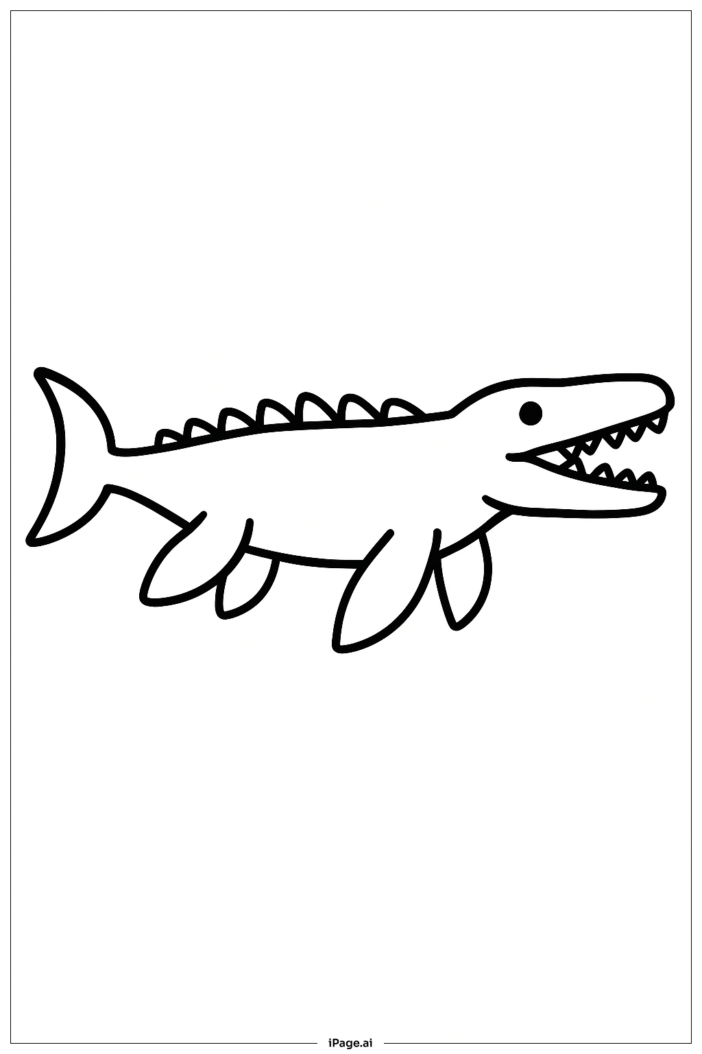  모사사우루스 옆모습 색칠공부 페이지 