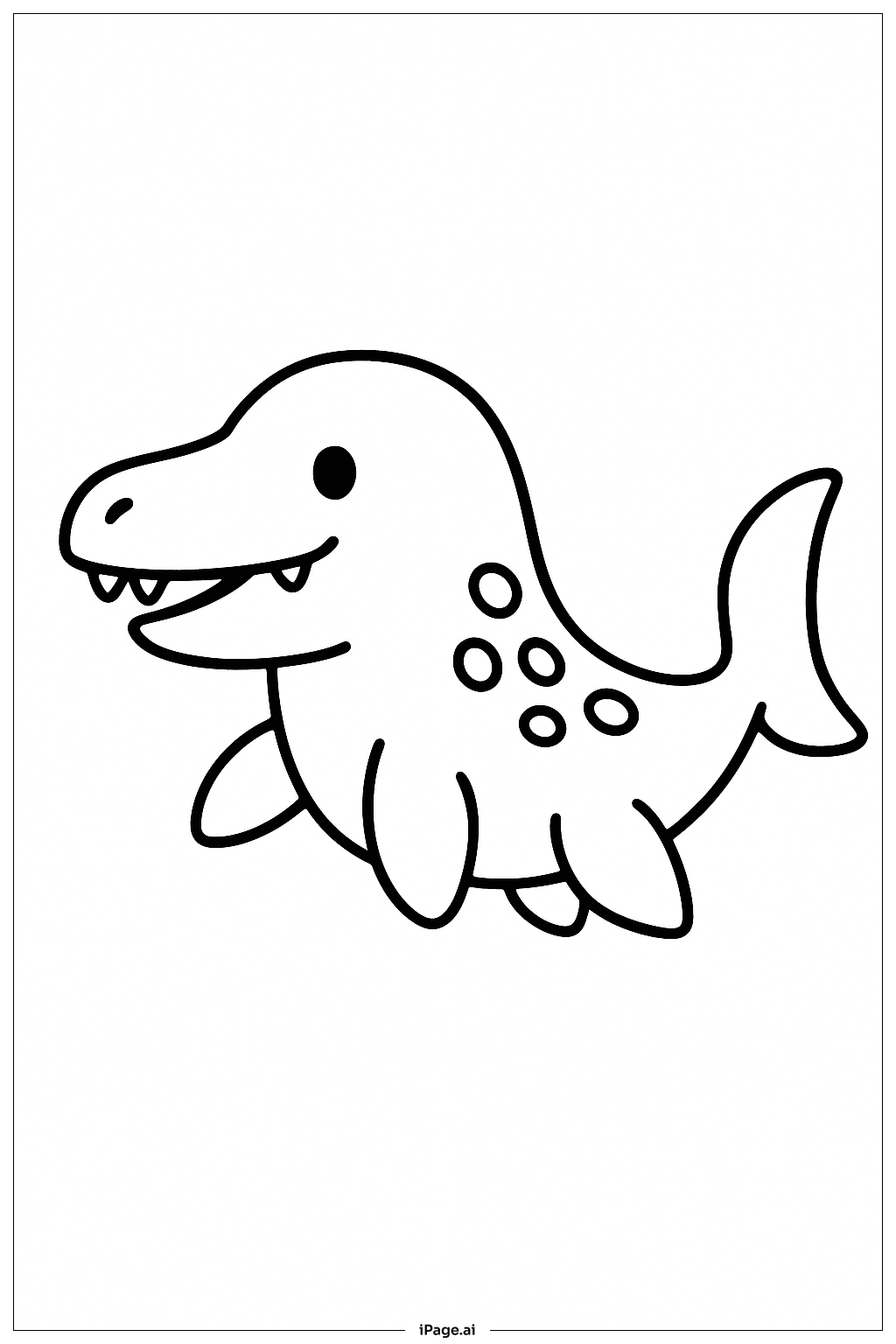  모사사우루스 간단한 포즈 색칠공부 페이지 