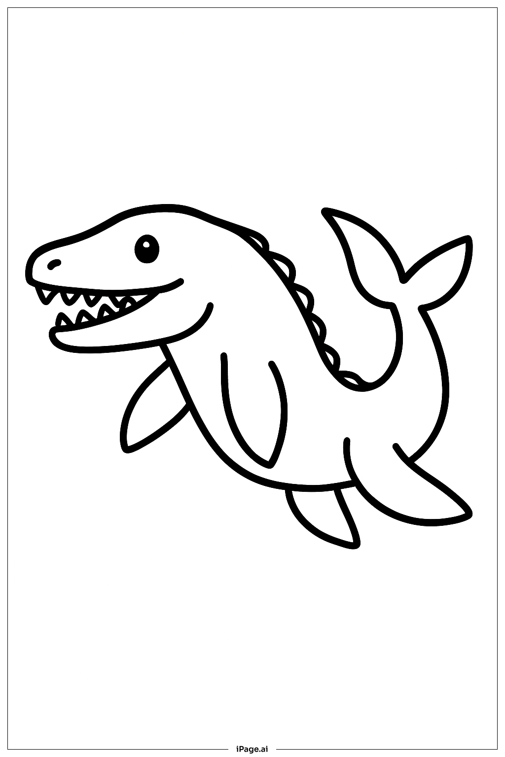  모사사우루스 수영 자세 색칠공부 페이지 