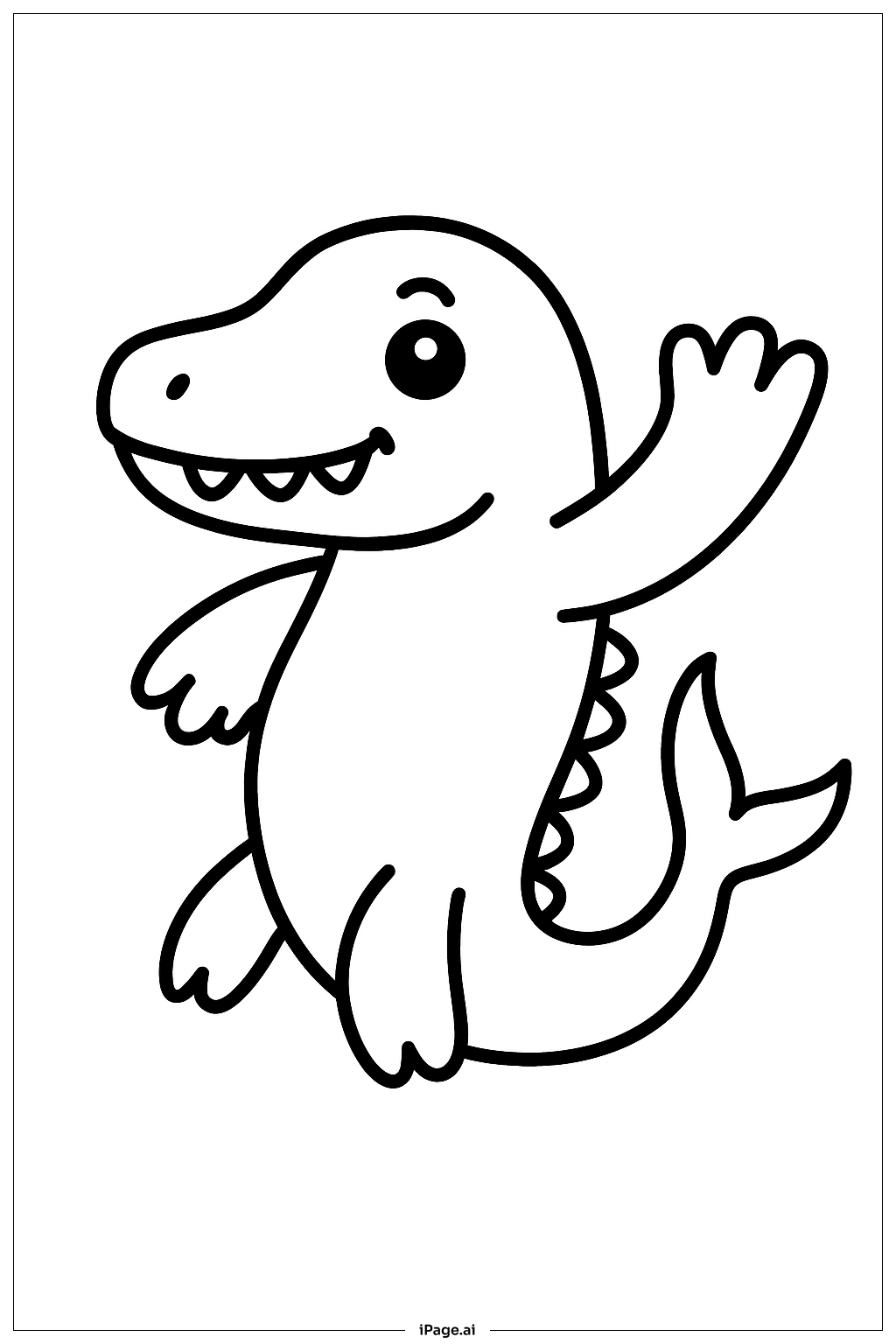  모사사우루스 흔드는 지느러미 색칠공부 페이지 