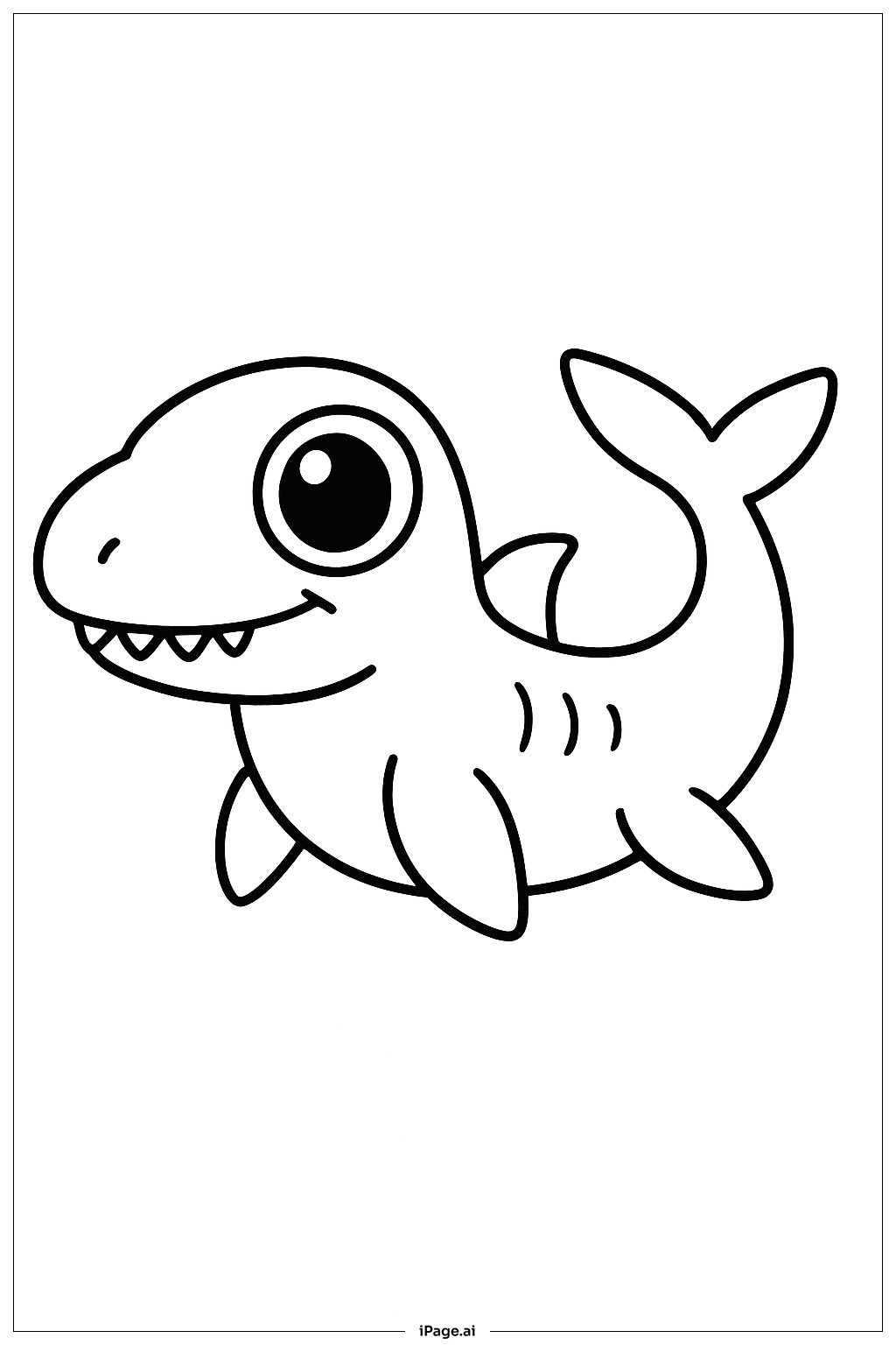  큰 눈을 가진 모사사우루스 색칠공부 페이지 