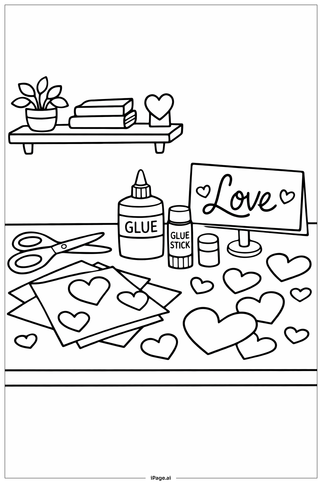  Mothers' Day Craft Table Coloring Page 