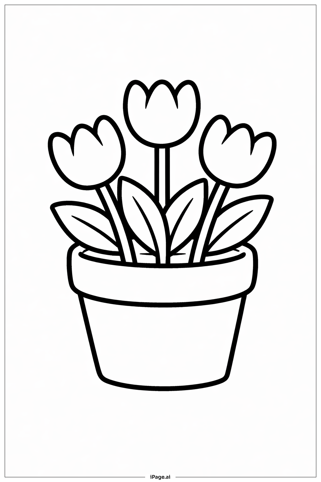  Mothers' Day Flower Pot Coloring Page 