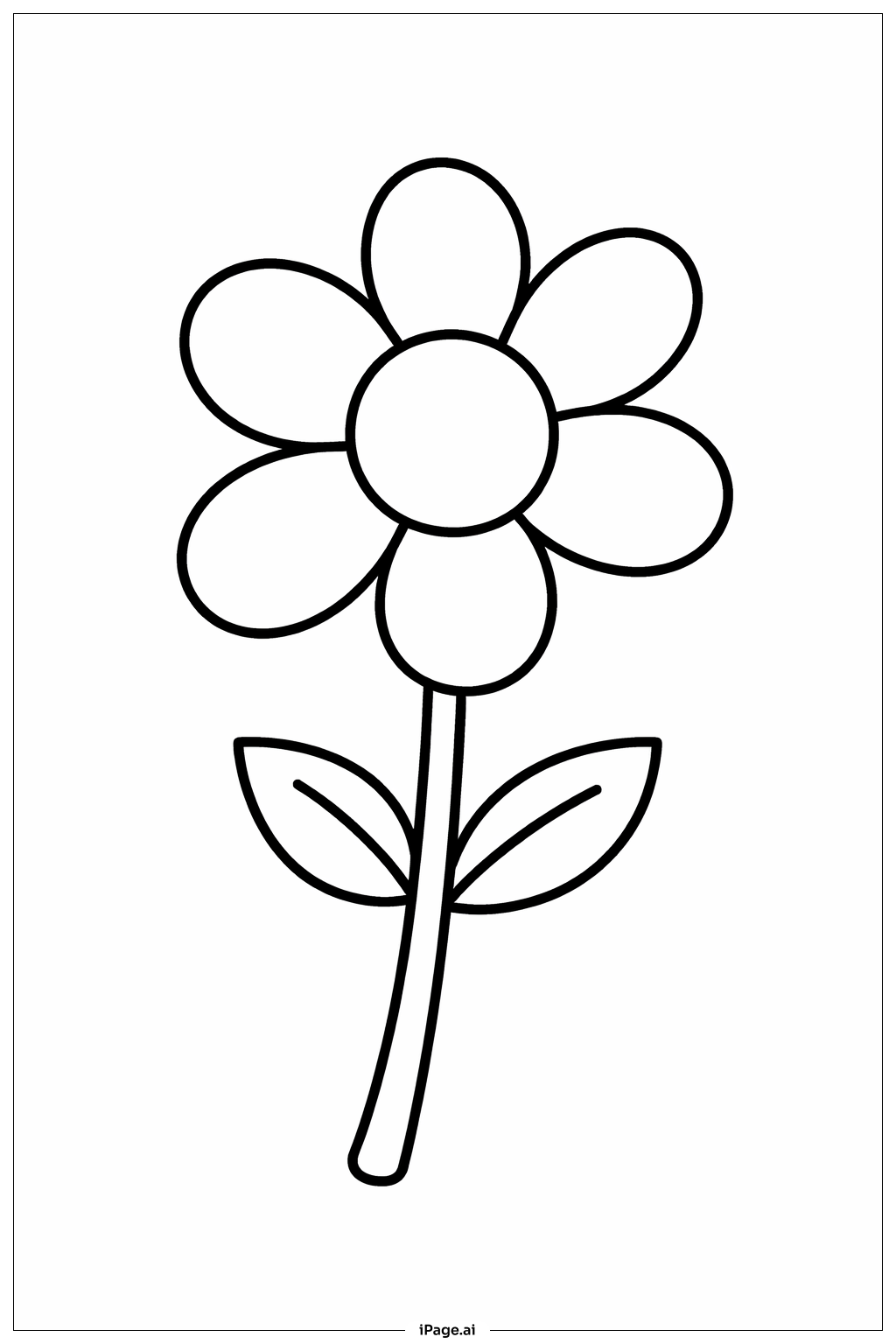  Mothers' Day Flower Single Stem Coloring Page 