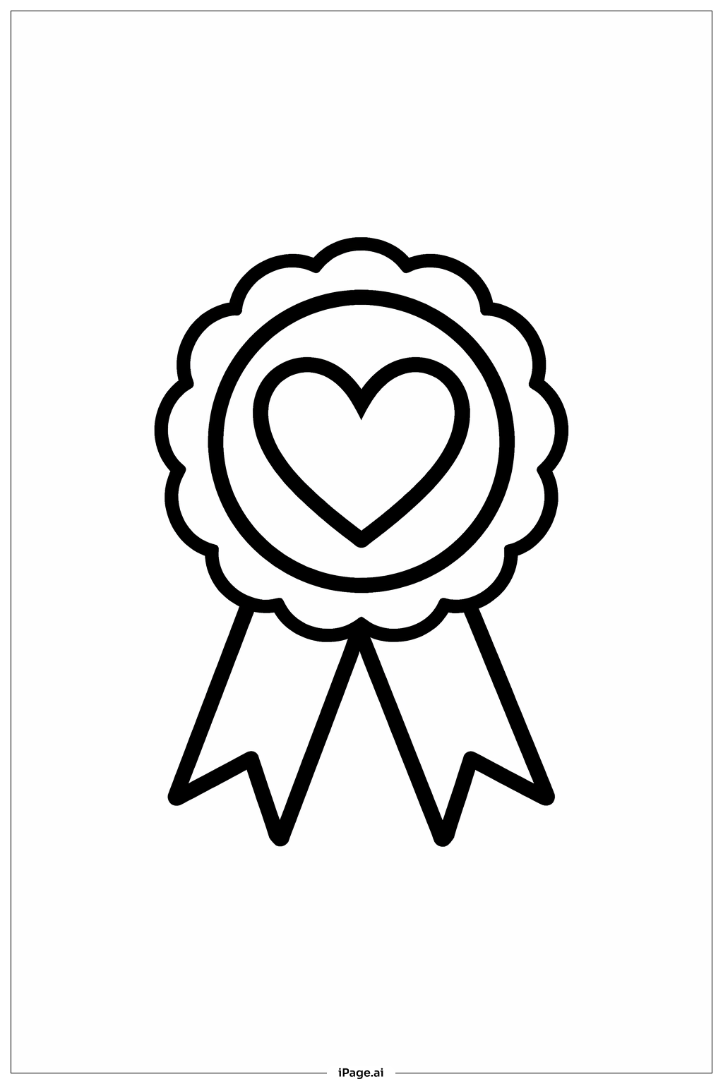  Mothers' Day Ribbon Badge Coloring Page 