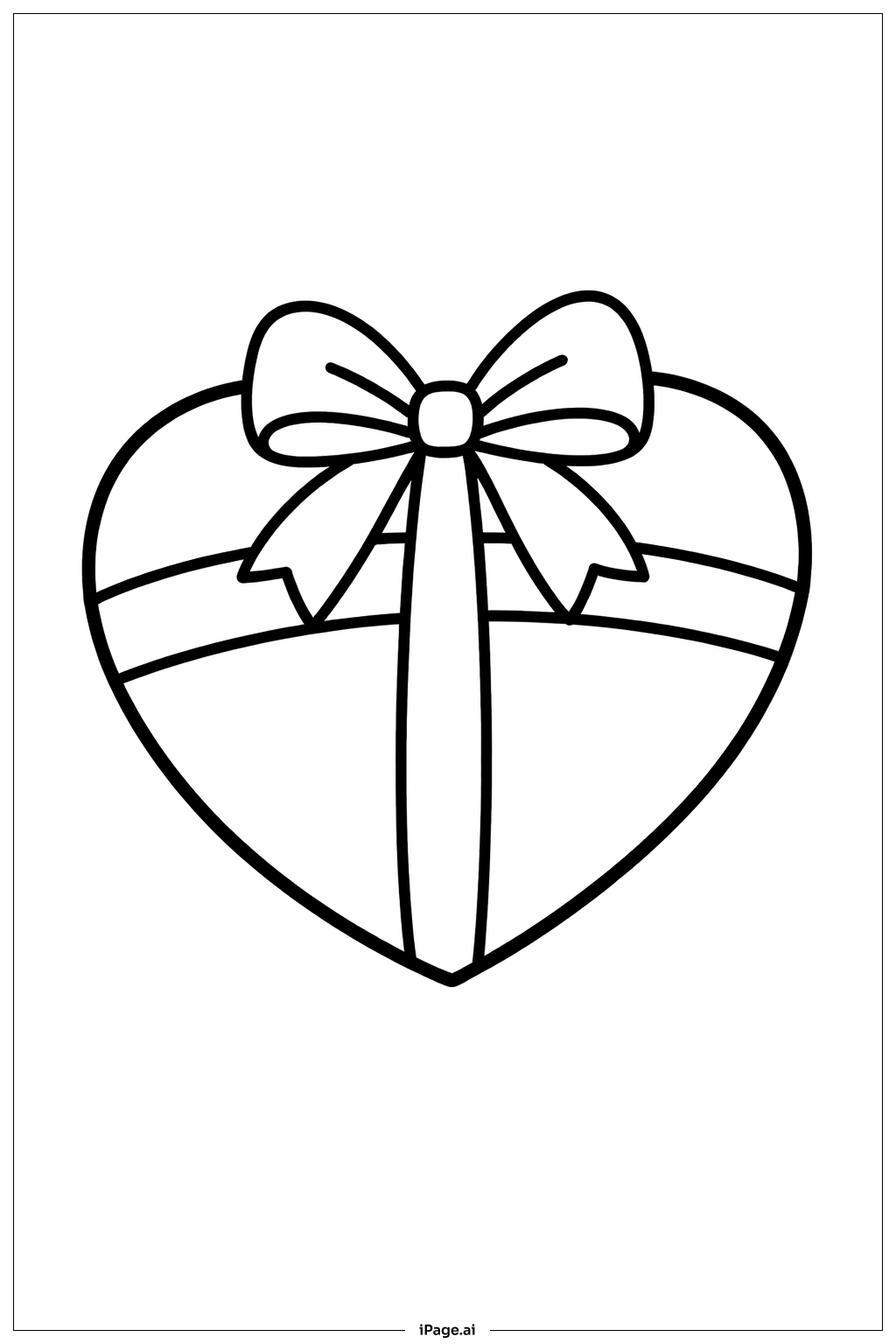  Mothers' Day Simple Heart Gift Coloring Page 