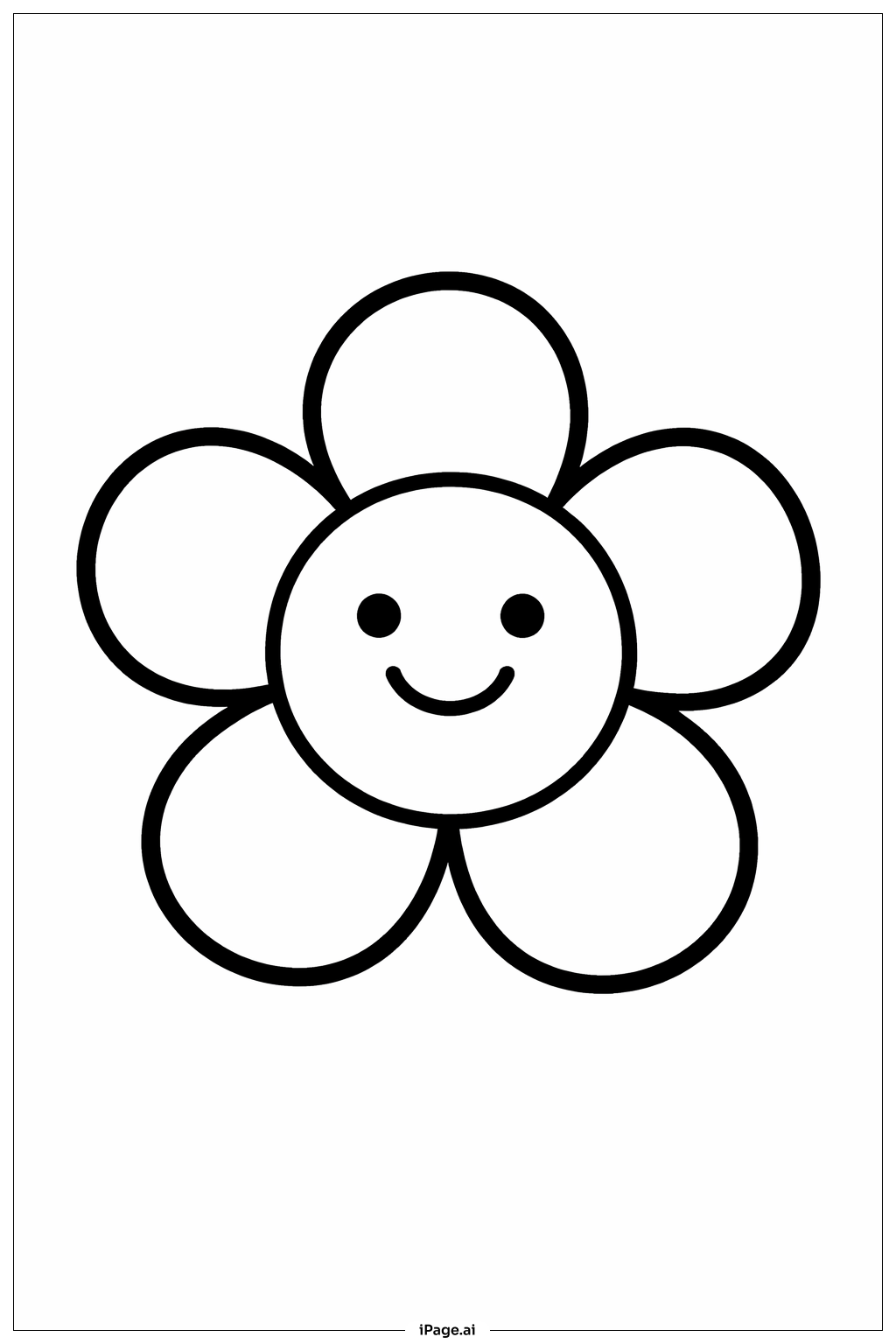  Página para colorear de Flor sonriente del Día de la Madre 