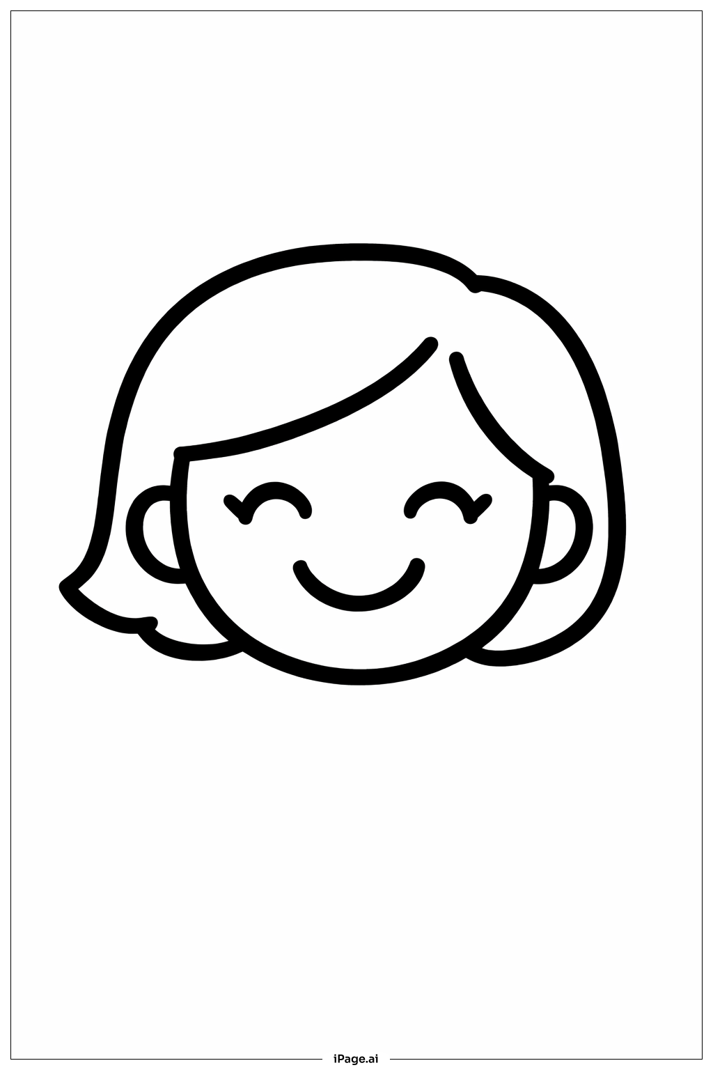  Mothers' Day Smiling Mom Face Coloring Page 