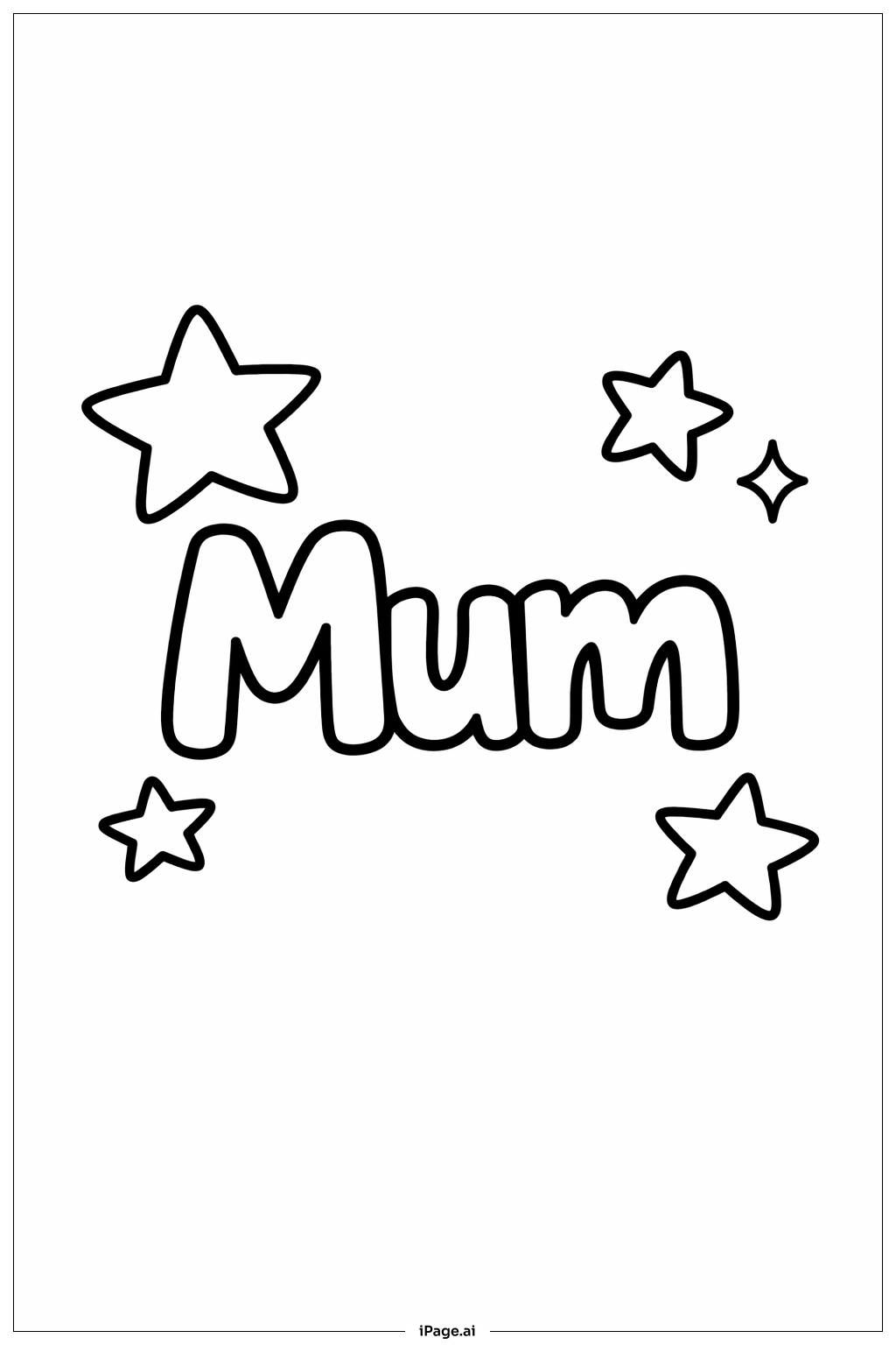  Mothers' Day Starry Card Coloring Page 