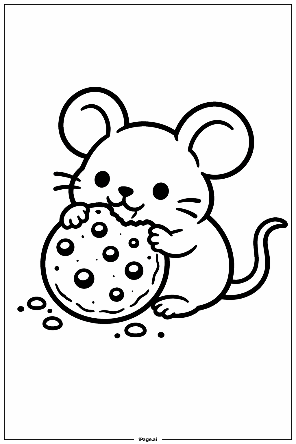 Trang tô màu Chuột ăn bánh quy