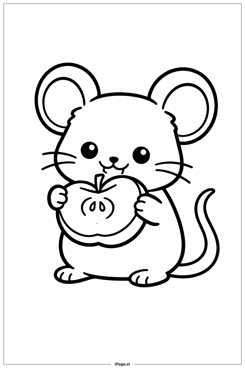 Trang tô màu Chuột Ăn Trái Cây