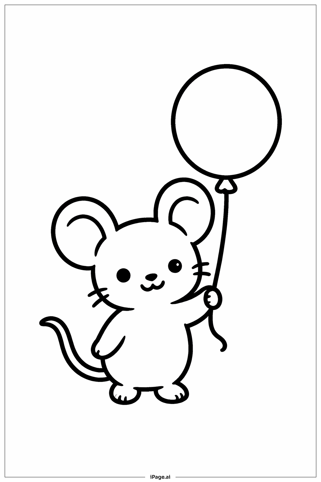 Trang tô màu Chuột Cầm Bong Bóng