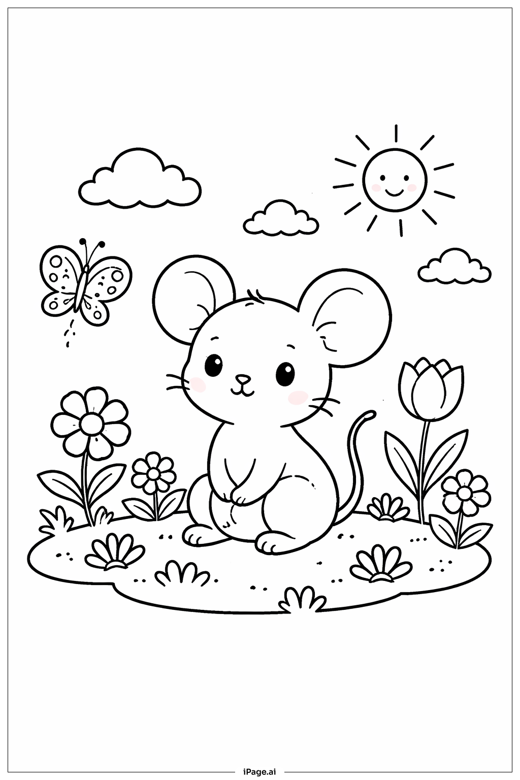 Trang tô màu Chuột Trong Vườn