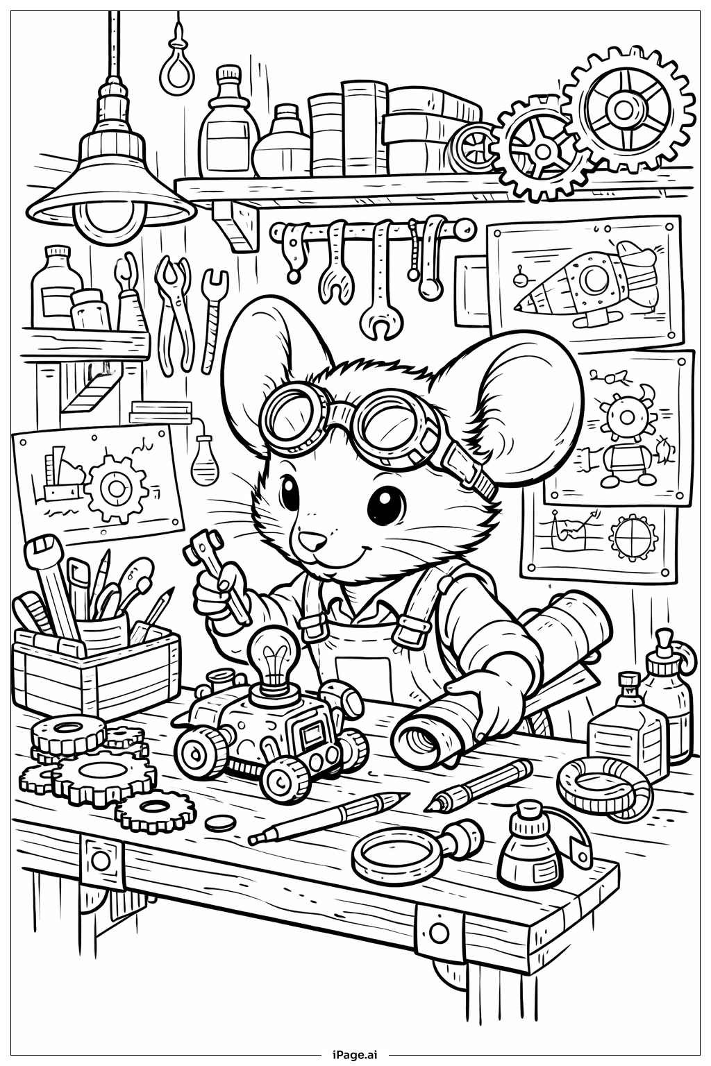  Trang tô màu Xưởng Phát Minh Chuột 