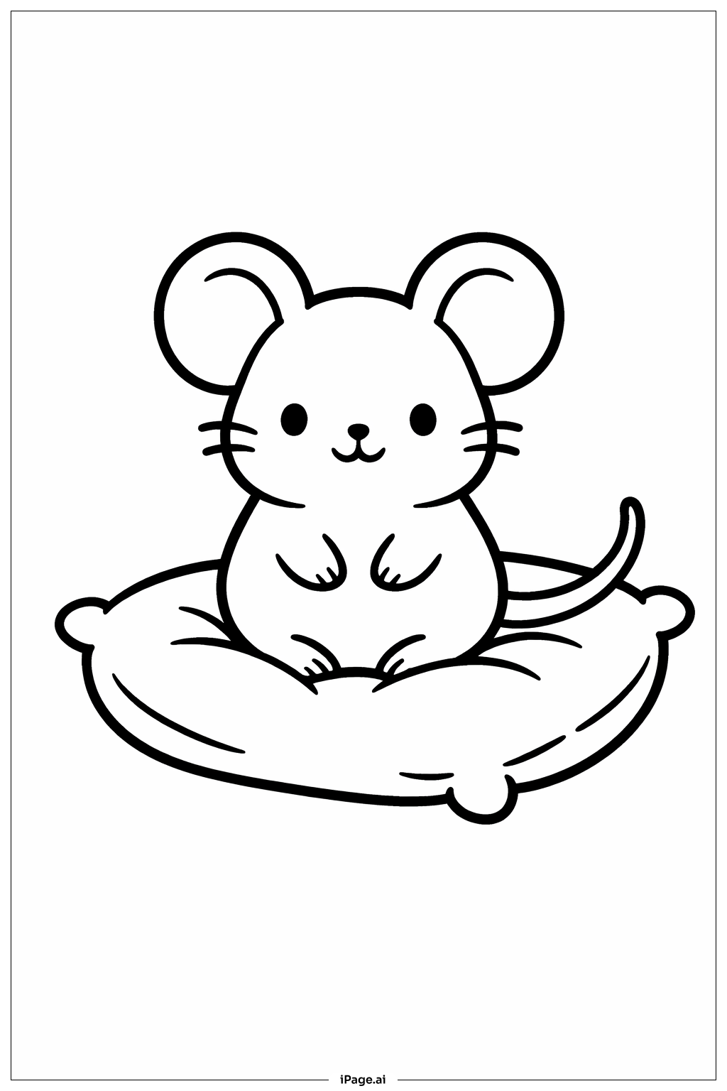 Trang tô màu Chuột trên gối