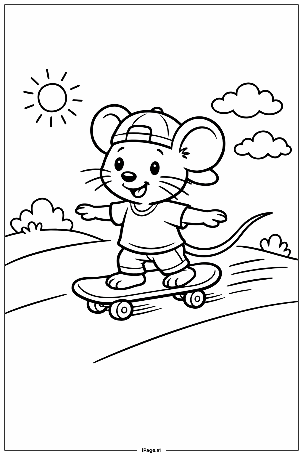 Maus auf Skateboard