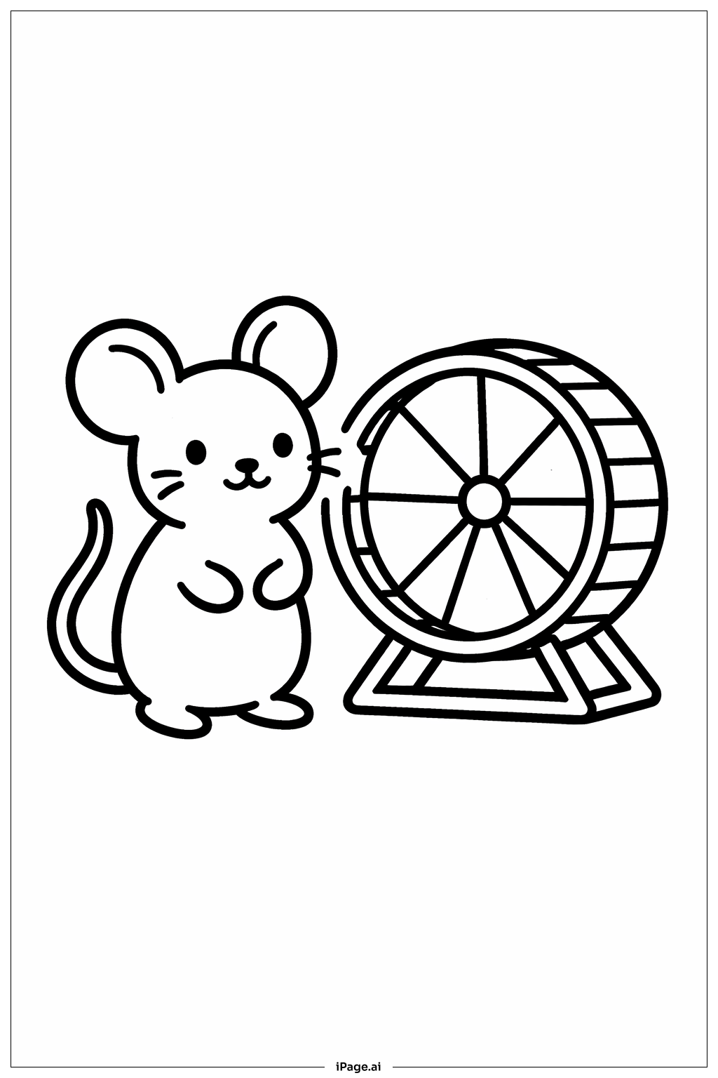Trang tô màu Chuột trên bánh xe