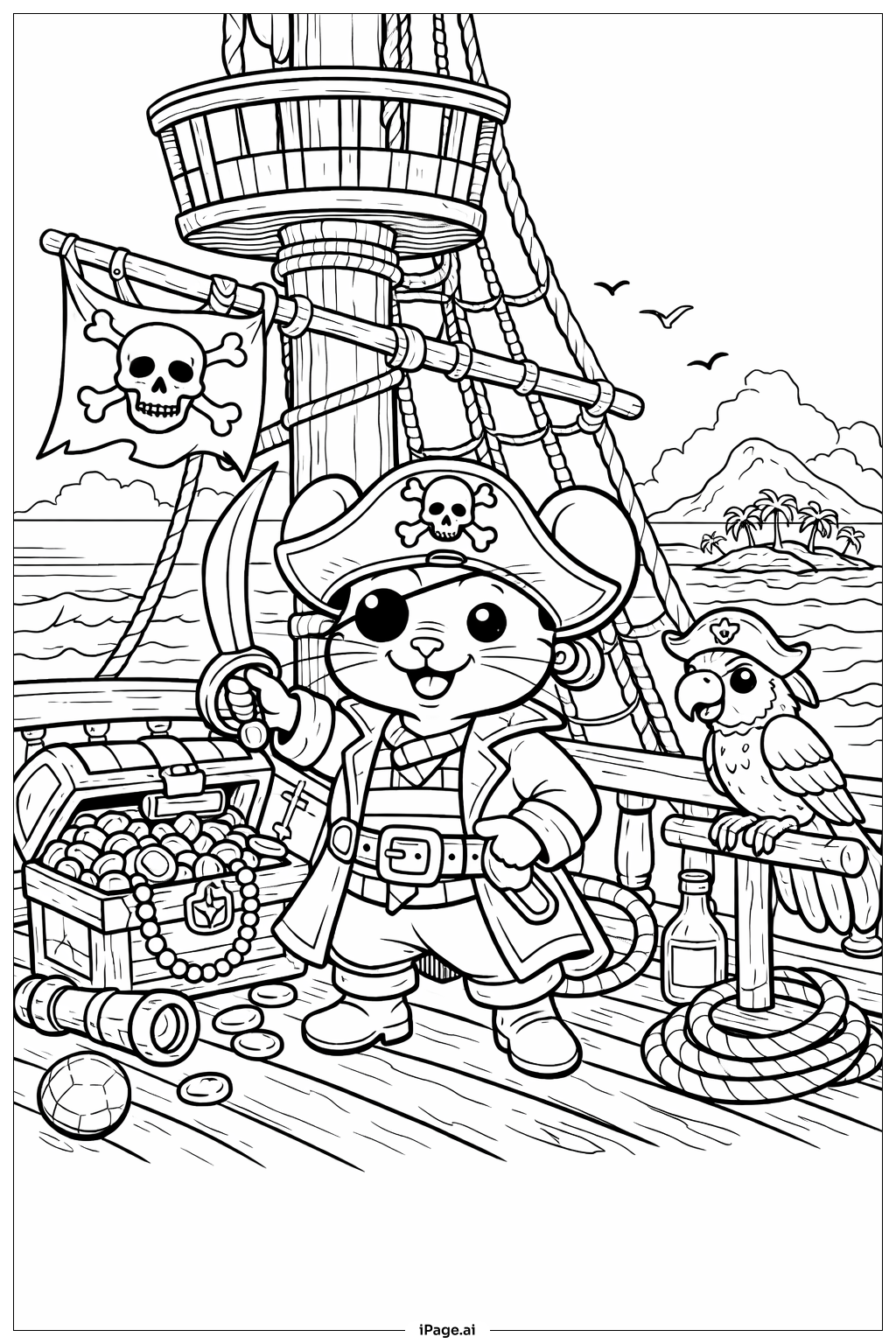  Trang tô màu Cuộc Phiêu Lưu Tàu Cướp Biển Chuột 