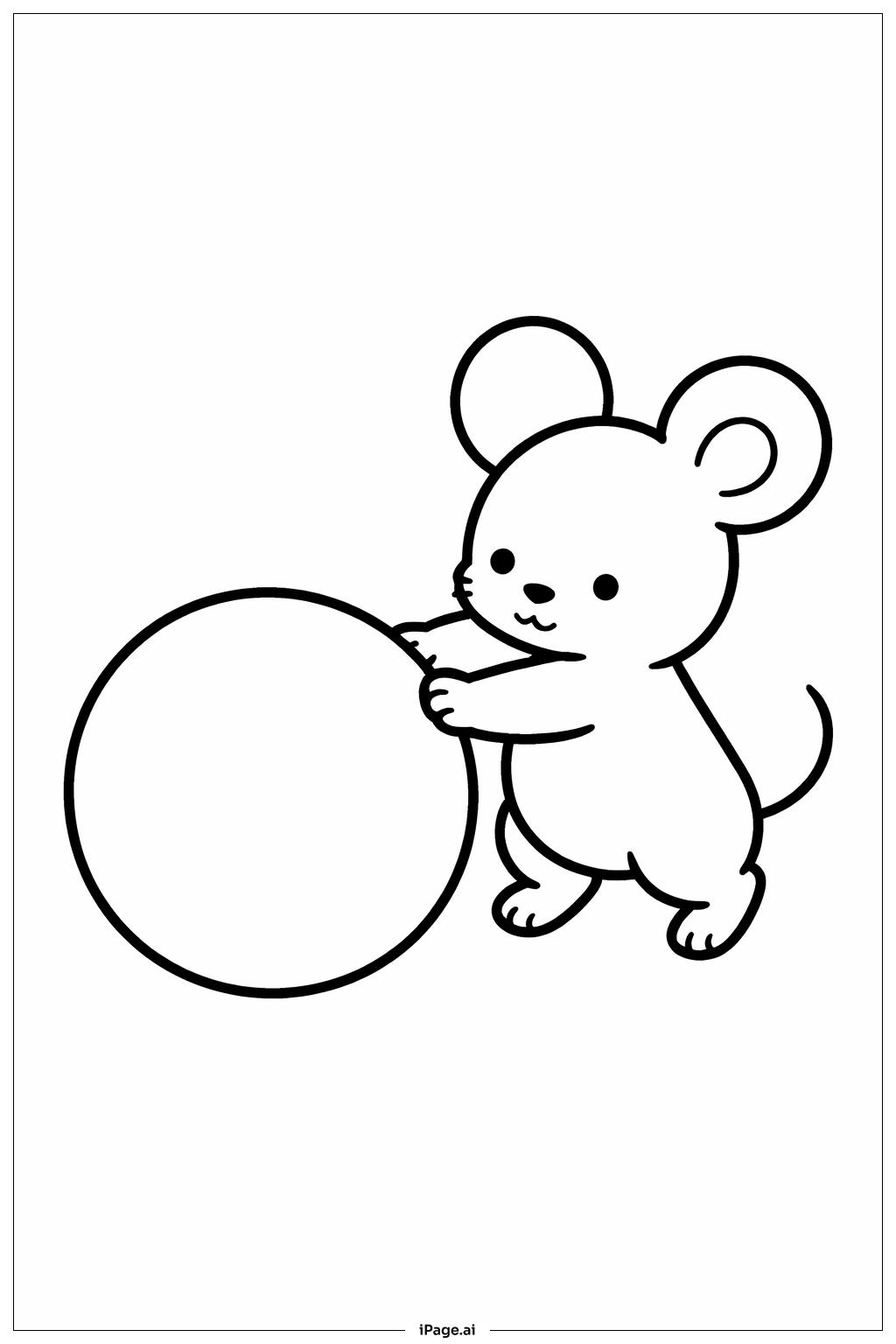 Trang tô màu Chú Chuột Chơi Bóng