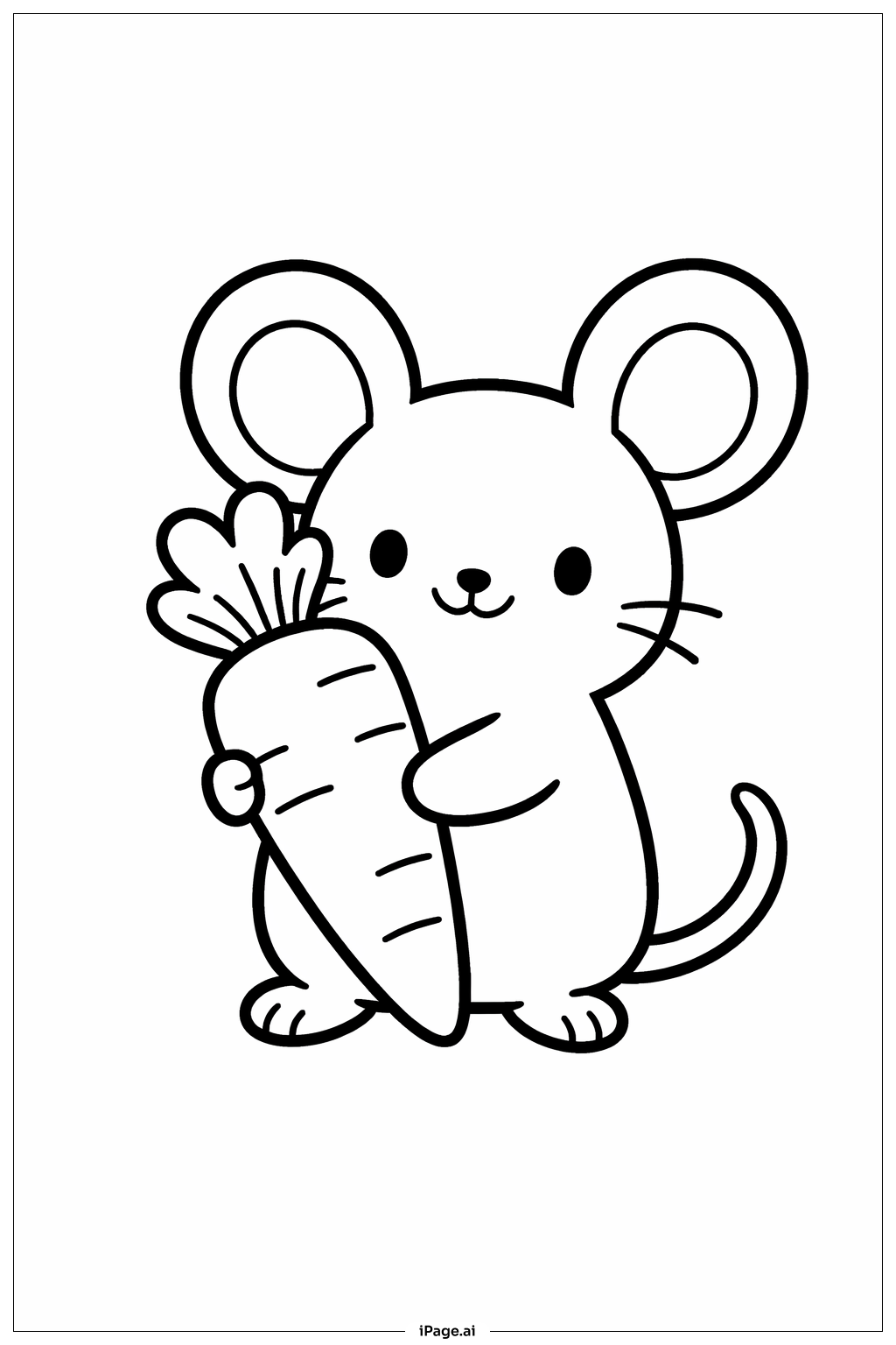 Trang tô màu Chuột Với Cà Rốt