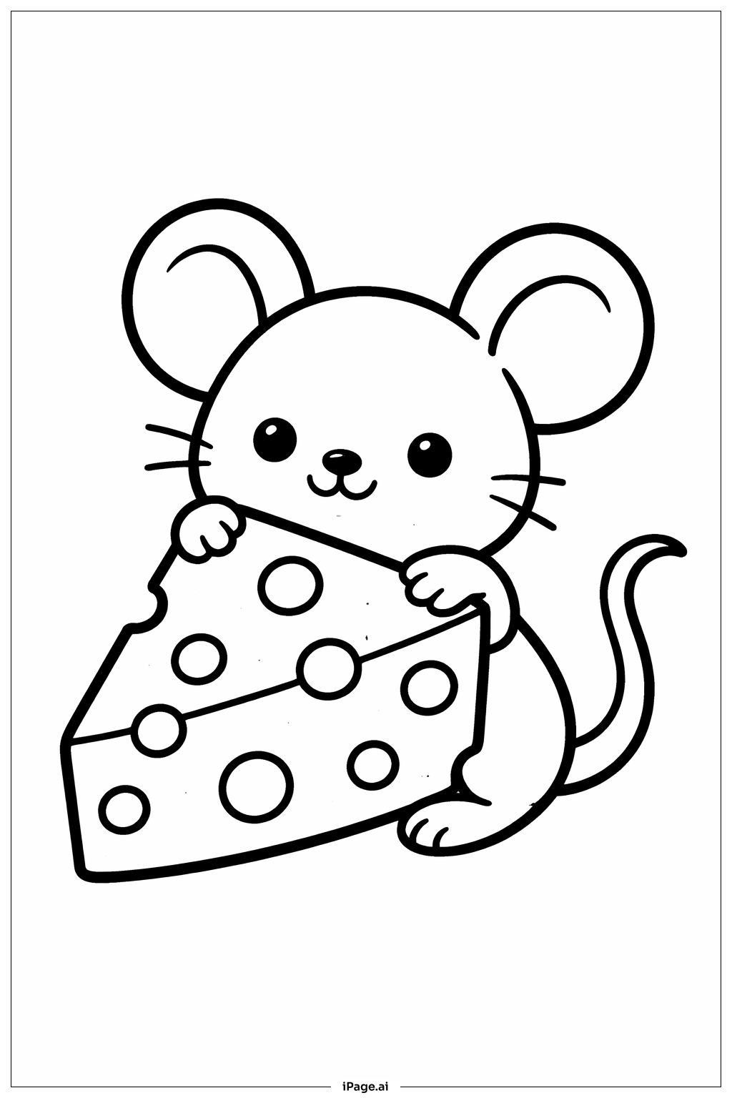 Trang tô màu Chuột Với Phô Mai