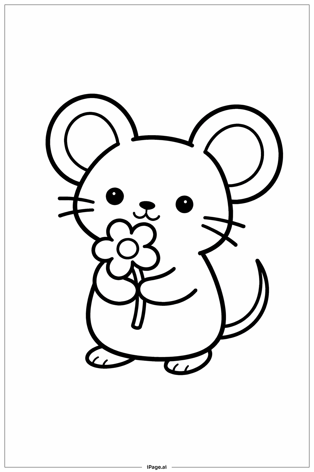 Trang tô màu Chuột với Hoa
