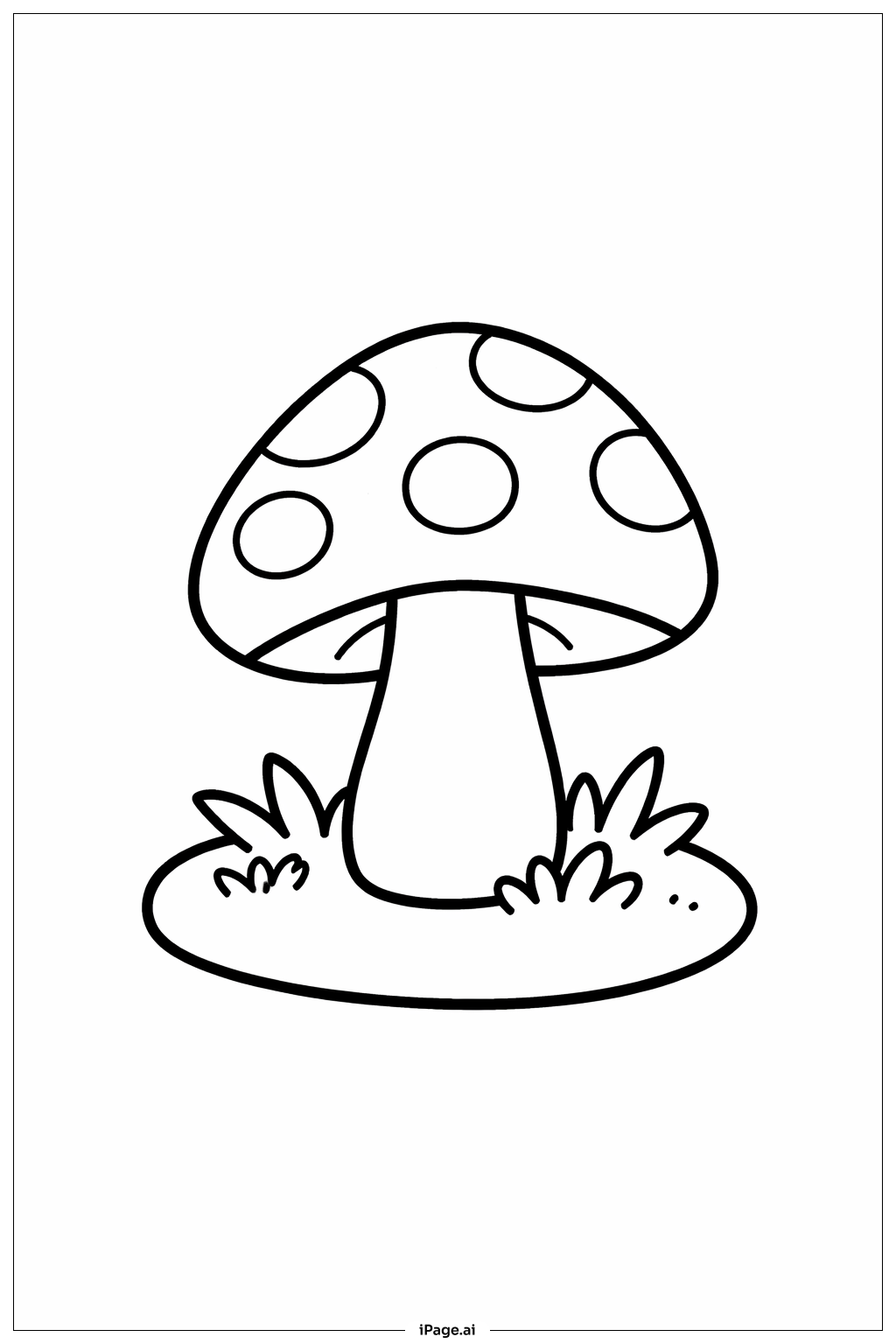  蘑菇小块地填色页 