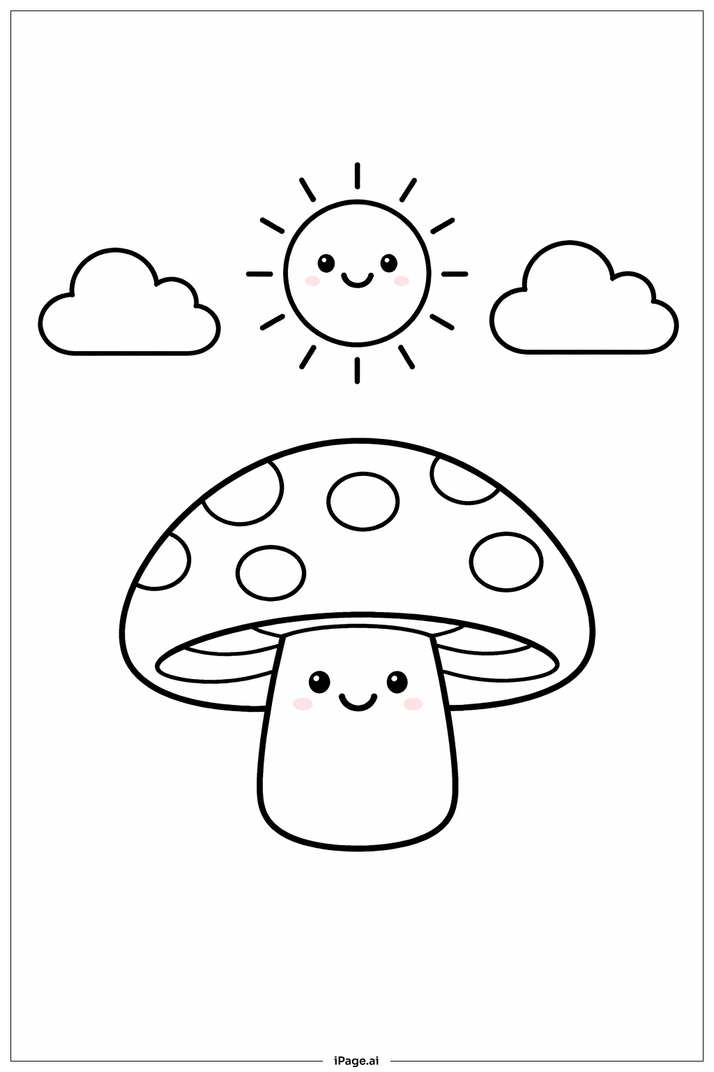  Pilz unter der Sonne Ausmalseite 