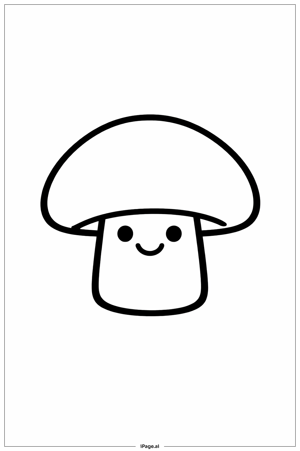  Mushroom With Simple Face Coloring Page 