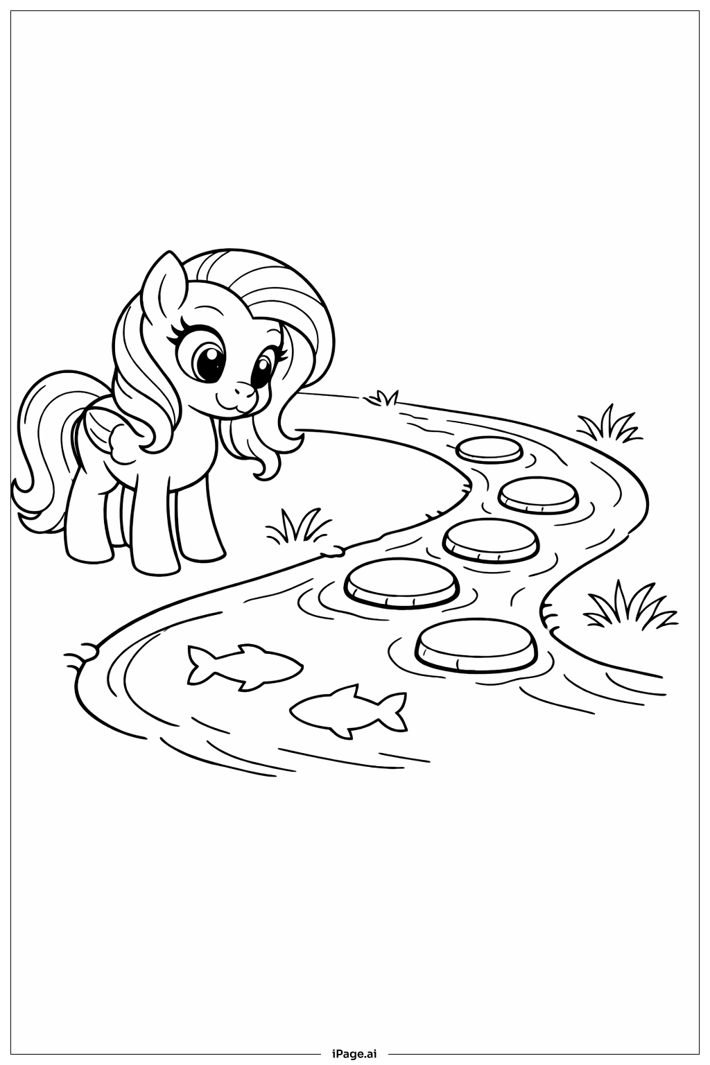 Mein kleines Pony am Bach