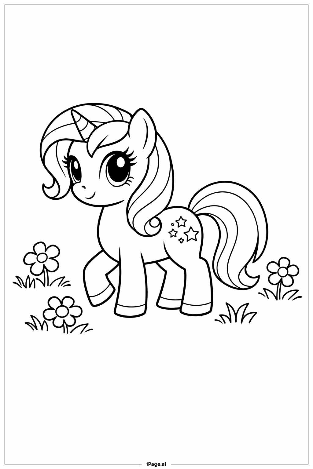 Page de coloriage Mon Petit Poney dans la Prairie