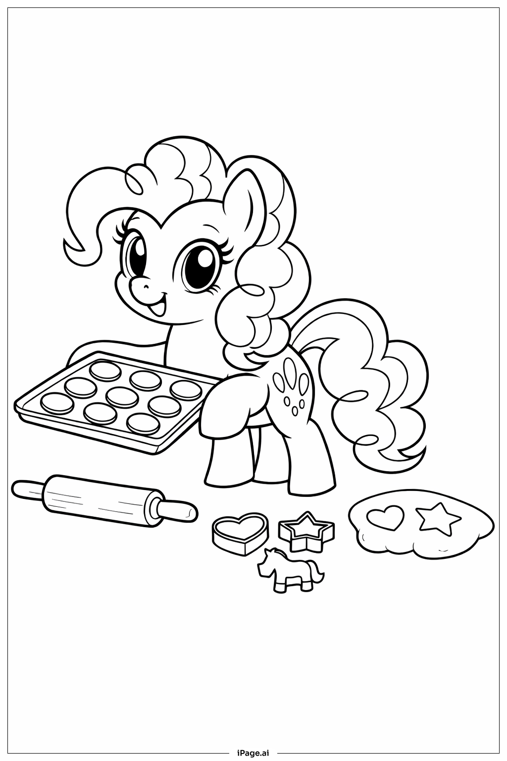 Trang tô màu My Little Pony Nướng Bánh Quy
