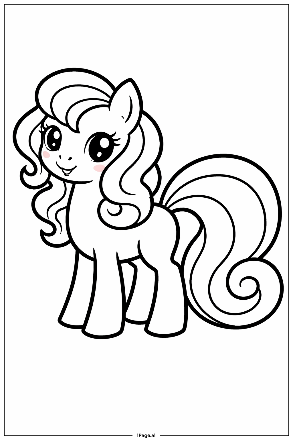 Page de coloriage Mon Petit Poney Queue Bouclée