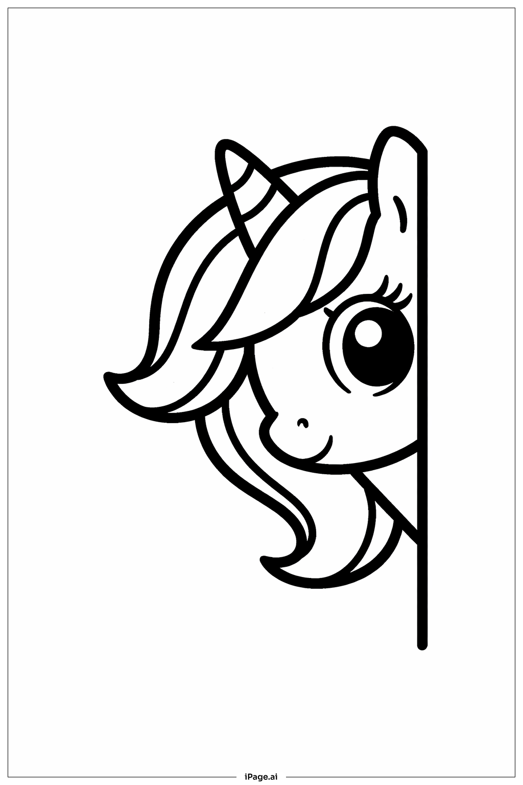 Page de coloriage Mon Petit Poney qui Jette un Coup d'Œil