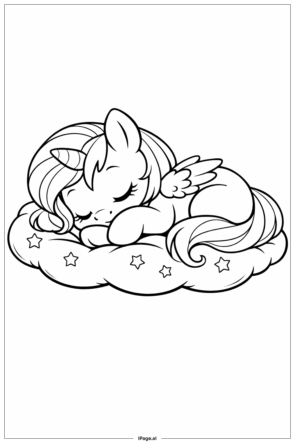 Mein kleines Pony schläft Ausmalseite