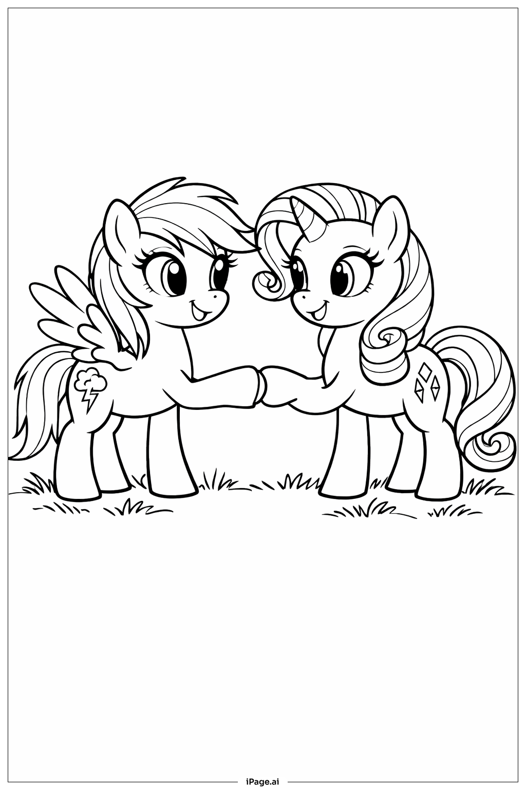 Mein Kleines Pony mit Freund Ausmalseite