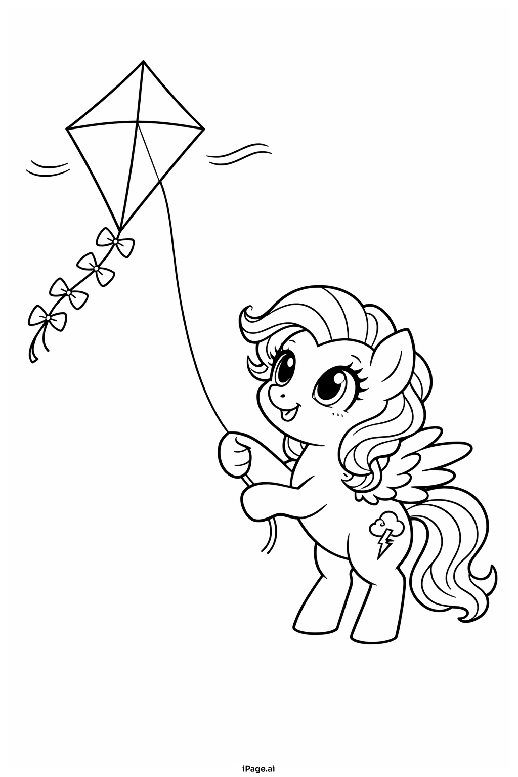 Mein kleines Pony mit Drachen Ausmalseite