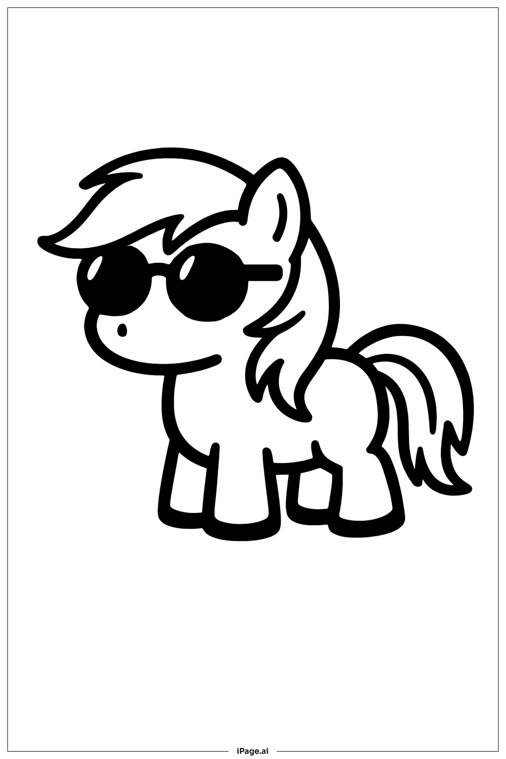 Page de coloriage Mon Petit Poney avec des Lunettes de Soleil