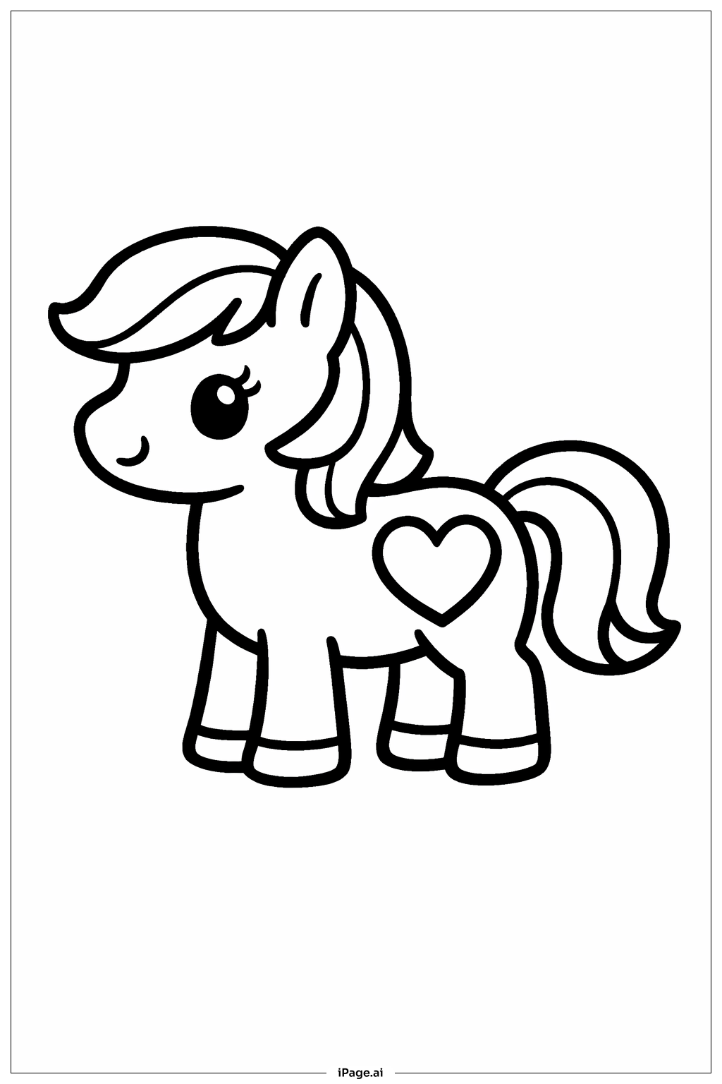 Page de coloriage Mon Petit Poney avec Petit Cœur